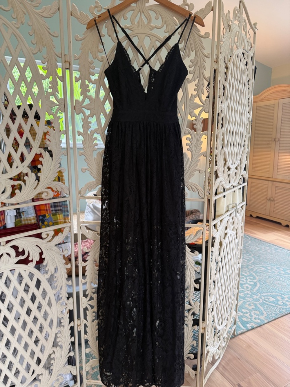 Love Culture Black Lace Maxi Dress